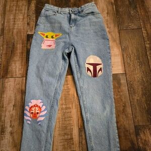 Star Wars Jeans Women Her Universe Jeans 7 Mandalorian Grogu Ashoka Meas 28x29.5